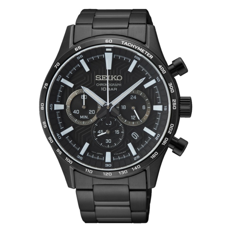 SEIKO Conceptual Series Chronograph Black Stainless Steel Bracelet SSB415P1