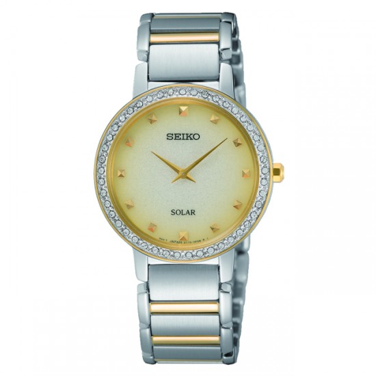 SEIKO Caprice SOLAR Ladies Watch Two tone SUP448P1