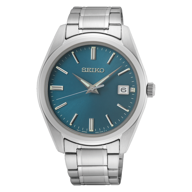 SEIKO Essential Time Silver Stainless Steel Bracelet Blue Dial SUR525P1
