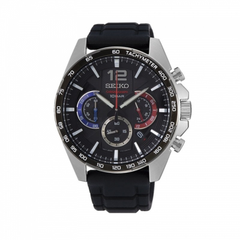 SEIKO Conceptual Series Black Rubber Chronograph SSB347P1