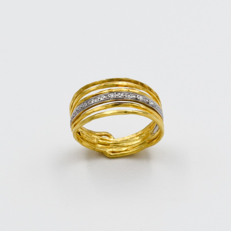 Χρυσό Κ18 δακτυλίδι χειροποίητο με Διαμάντια 39139