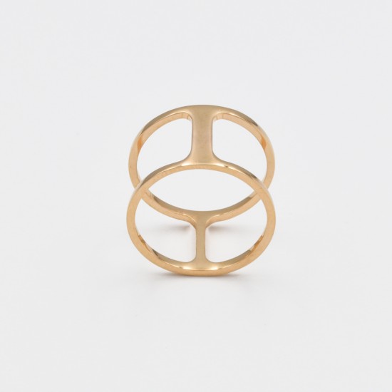 Ροζ χρυσό Κ14 δακτυλίδι 86739