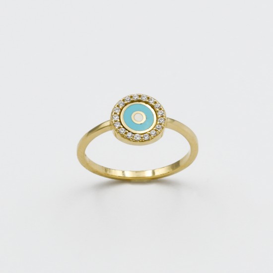 Χρυσό δακτυλίδι Κ14 με μάτι 88194