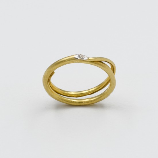 Χρυσό Κ14 χειροποίητο δακτυλίδι με ζιργκόν 91872