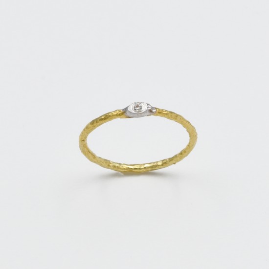 Χρυσό Κ14 ματ δακτυλίδι με ζιργκόν 109759