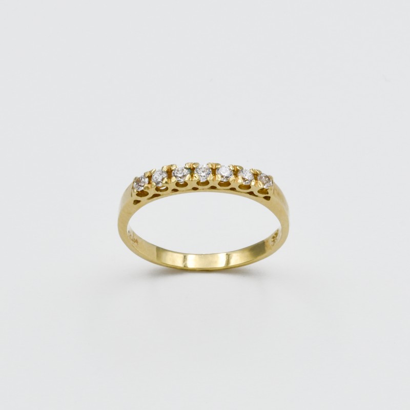 Χρυσό Κ14 σειρέ δακτυλίδι με ζιργκόν 92077