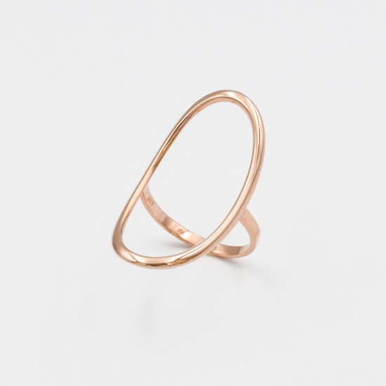 Ροζ χρυσό Κ14 δακτυλίδι 92548