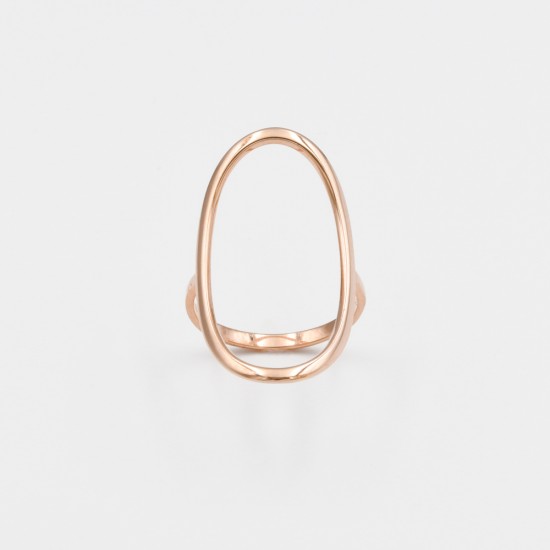 Ροζ χρυσό Κ14 δακτυλίδι 92548