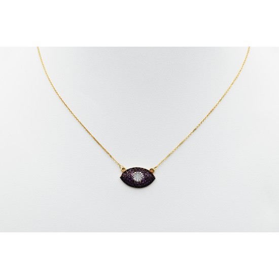 Κολιέ μάτι ροζ 87439